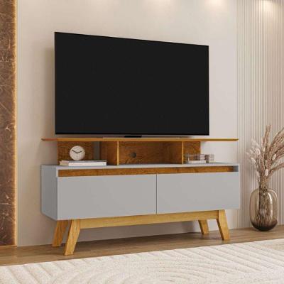 Home Rack Rack Rubi 1.2 120CM MDF e MDP com Design Retrô Off White