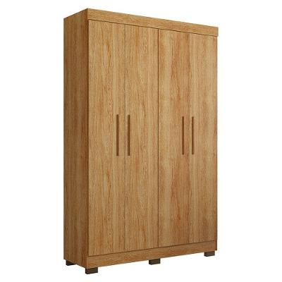 Guarda Roupa Solteiro 4 Portas 3 Gavetas Flórida Tigus Baby Amadeirado