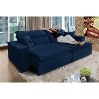 Sofá Londres 2.40m Retrátil E Reclinável Pillow Top - Azul - 6