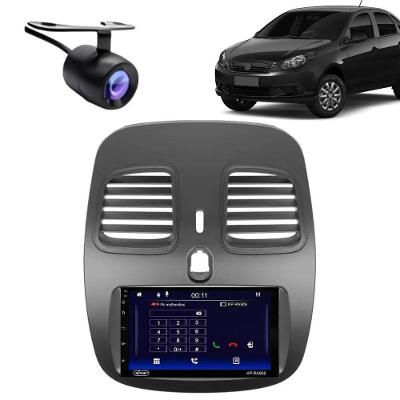 Central Multimídia Automotiva Android Auto Grand Siena Moldura + Câm Preto Fosco 7 Touch Screen