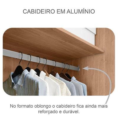 Guarda Roupa Casal Belmonte 2 Portas 4 Gavetas Cumaru 25 Fendi com Espelho