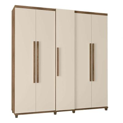 Guarda-roupa Casal Munique 5 Portas Freijó Com Off White - Rv Móveis