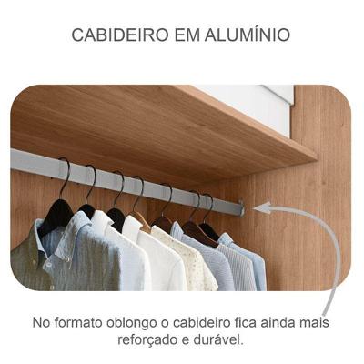Guarda Roupa Casal Duna 3 Portas 6 Gavetas Cumaru 23 MDF com Espelho e Cômoda