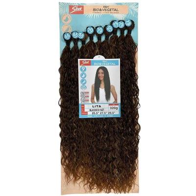 Cabelo Cacheado Orgânico de Bio Fibra Sleek Lita para Alongamento 320g Hl433-613+1427 OEM