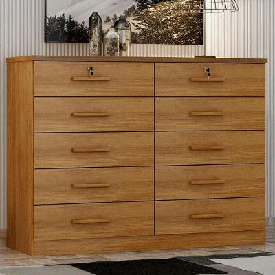 Guarda Roupa Casal Belmonte 2 Portas com Espelho 4 Gavetas Cumaru 23 MDF