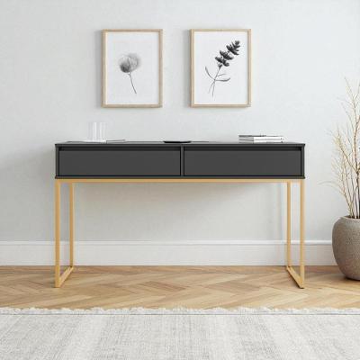 Aparador Metalic Pés Em Metal Estilo Industrial Sala Estar Preto Dourado