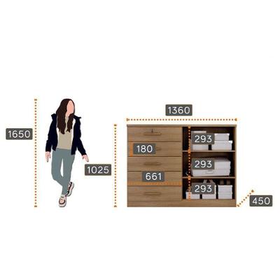 Guarda Roupa Casal Bandeira Cumaru 23 6 Portas Giratórias 8 Gavetas em MDF com Cômoda