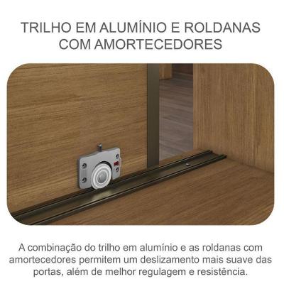 Guarda Roupa Solteiro Toledo 2 Portas de Correr 3 Gavetas Cumaru 23 com Cômoda