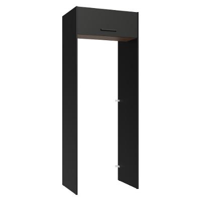 Porta-geladeira 83 Cm 1 Porta Basculante Preto/rustic/preto Agata Madesa Preto/rustic/preto