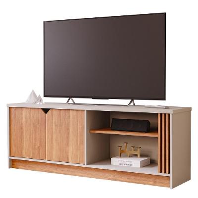 Rack Bancada Volpi 154cm Off White-cinamomo Para Tv Até 55? - Permóbili Off White-cinamomo