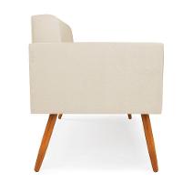 Sofá Namoradeira Elisa Corino Bege Pés Palito Castanho - D'rossi - 7