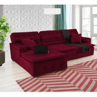 Sofá Orlando 2.40x1.50m Com Chaise, Retrátil E Reclinável - Vinho - 3