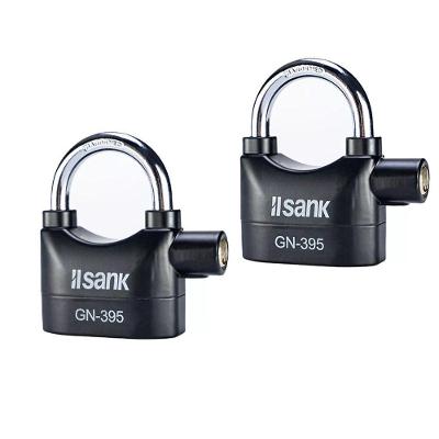 Cadeado com Alarme 2 Peças Curtas Antifurto 110 Db Prova de Água Preto OEM