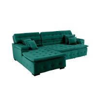 Sofá Orlando 2.20x1.50m Com Chaise, Retrátil E Reclinável - Verde - 11