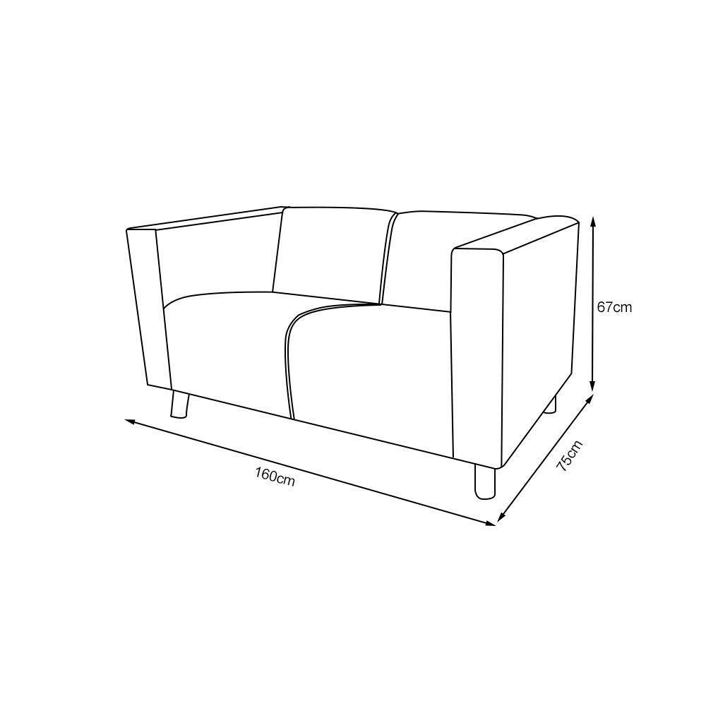 Sofá Nilo Sala Recepção 3 Lugares - Preto - Cor: Preto - 3