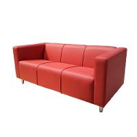 Sofá Nilo Sala Recepção 3 Lugares - Vermelho - Cor: Vermelho - 1