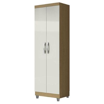 Armário Multiuso 2 Portas New 2000192 Atacama Off White Com Pés Cinza- Aramóveis