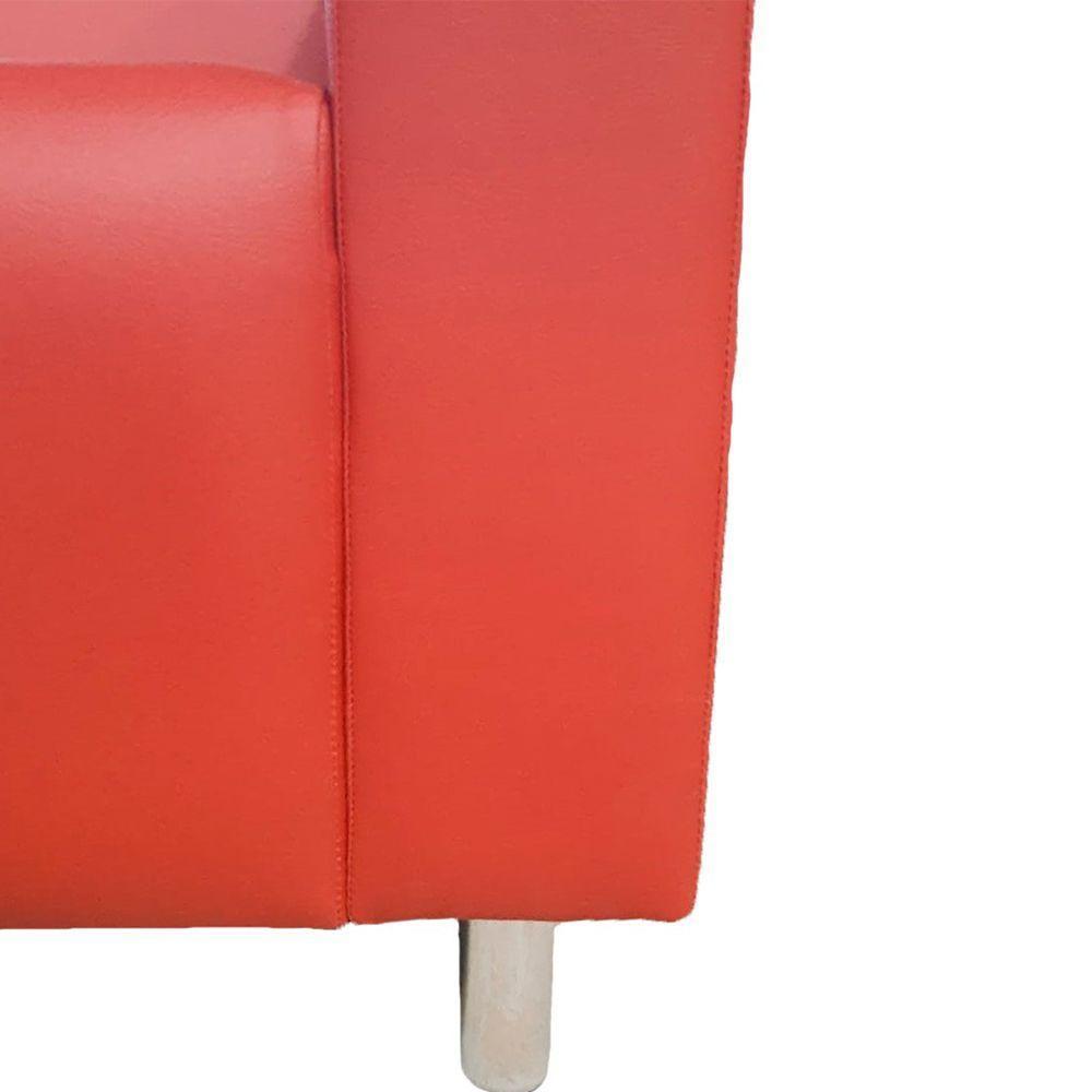 Sofá Nilo Sala Recepção 3 Lugares - Vermelho - Cor: Vermelho - 2