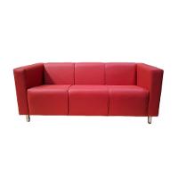 Sofá Nilo Sala Recepção 3 Lugares - Vermelho - Cor: Vermelho - 4