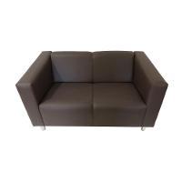 Sofá Nilo Sala Recepção 2 Lugares - Marrom - Cor: Marrom - 1