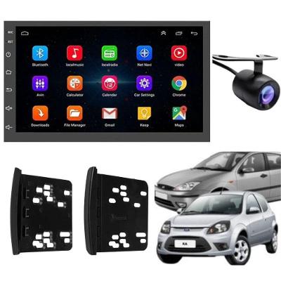 Central Multimídia Automotiva Android Auto F250 Moldura + Câm 7 Touch Screen com Bluetooth Wi-Fi USB