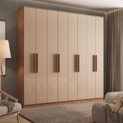 Guarda Roupa Casal Com 8 Portas E 4 Gavetas Austin Carraro Freijó Com Off White