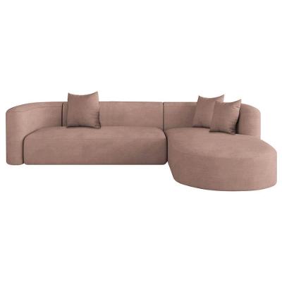 Sofá Modular Celinne Luxuoso Sala De Estar Decoração Luxo 265cm Linho Rosê