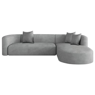 Sofá Modular Celinne Luxuoso Sala De Estar Decoração Luxo 265cm Bouclé Cinza