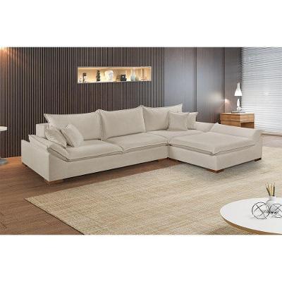 Sofá Martins M-201 Boucle Canto Invertido Estofados Martins Bougle Bege Claro
