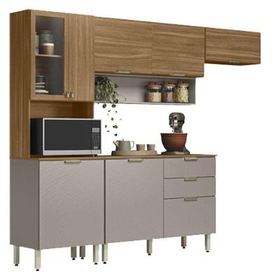 Kit Para Cozinha Compacta Alba Com Balcão Amêndola Nude Prime Tx - Demóbile