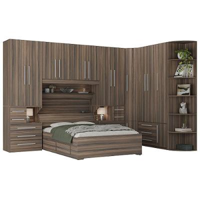 Guarda-roupa De Canto Casal Completo E Com Cama Baú 1222 San Remo