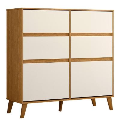 Cômoda Sapateira Dora 2 Portas E 4 Gavetas Cinamomo-off White - Móveis Albatroz