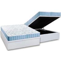 Cama Box Baú Casal: Colchão Espuma Anjos D20 Querubim + Base CRC Courano White(138x188) - 1