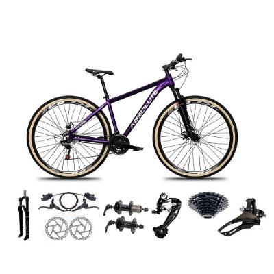 Bicicleta Aro 29 Absolute Nero 5 Alumínio 27v Freio Hidráulico K7 Garfo Com Trava Mtb Roxo 19