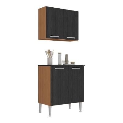 Kit Armário Cozinha Aéreo E Balcão 70cm 4 Portas