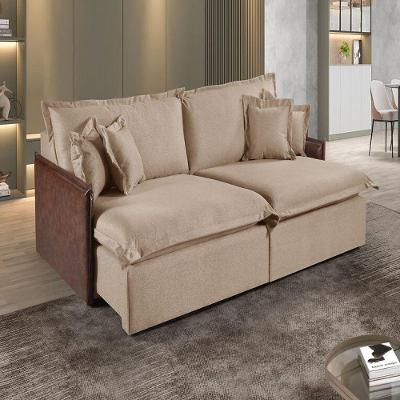 Sofá Martins M-160 2 Mód. 120cm Braço 7cm Estofados Martins Linho Creme