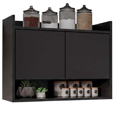 Armario Aereo 2 Portas Cecilia Bp 71 Cm Eratto Moveis - Preto