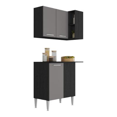 Kit Armário De Cozinha Aéreo Canto E Balcão 3 Portas