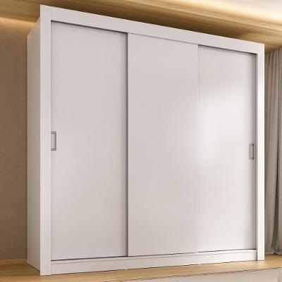 Guarda-roupa Casal Multimóveis Barcelona 3 Portas De Correr Cr35401 Branco Branco