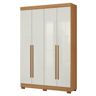 Guarda Roupa Solteiro 2030240 4 Portas 154 Cm Cinamomo Off White Armoveis