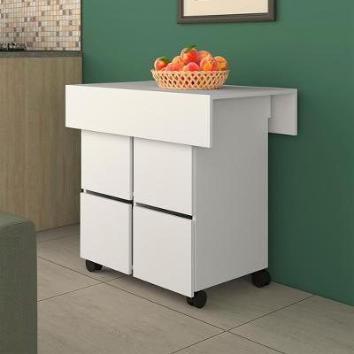 Mesa Tampo Dobravel 4 Bancos 80x80 Cm B10 Branco Novam