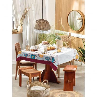 Toalha De Mesa Retangular Teka 8 Lugares Basic Happy Day