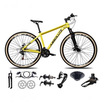 Bicicleta Aro 29 Absolute Nero 5 Alumínio 27v Freio Hidráulico K7 Garfo Com Trava Mtb Amarelo 19