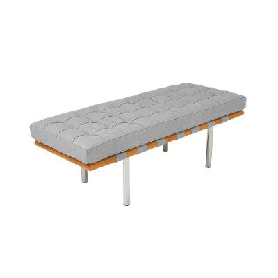 Banco Capri Barcelona 1,50m Suede Cinza