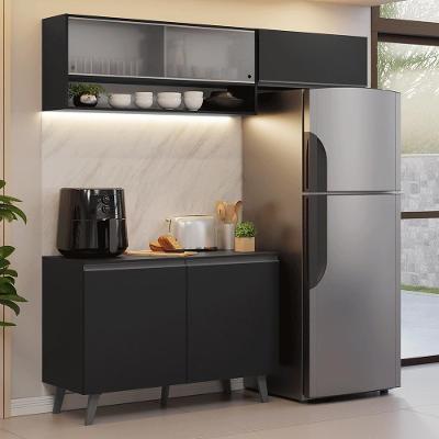 Armário De Cozinha Compacta 200 Cm Preto Nice Madesa