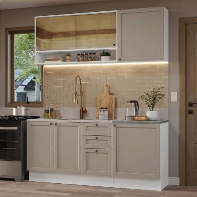 Armário De Cozinha Compacta 180 Cm Branco/crema Vik Madesa 04 Branco/crema