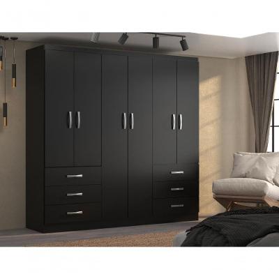 Guarda Roupa New Encante 6 Portas E 6 Gavetas - Black