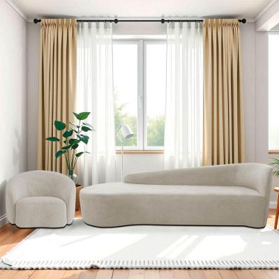 Kit Divã Recamier Orgânico França 200cm Lado Esquerdo E Poltrona Amore Linho Cor Cinza Claro