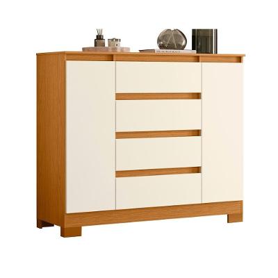 Comoda Sapateira Atena Com 4 Gavetas E 2 Portas Cinamomo