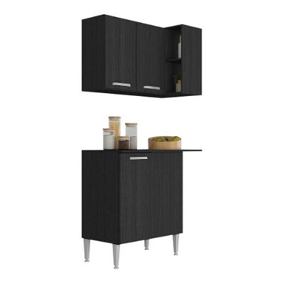 Kit Armário Cozinha Aéreo Canto E Balcão 3 Portas